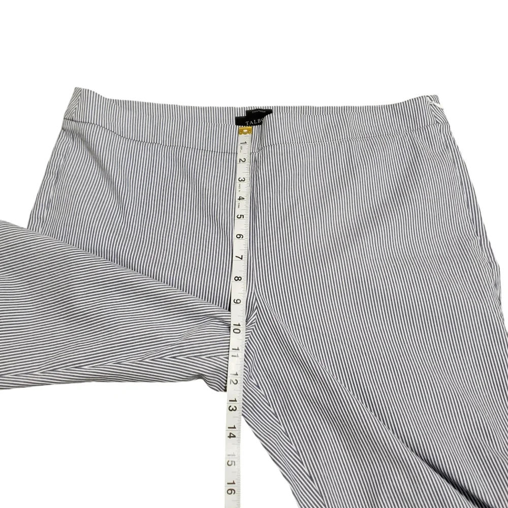 Talbots‎ Chatham Pinstripe Slim Ankle Side Zip Pants Blue/White Womens Sz 14